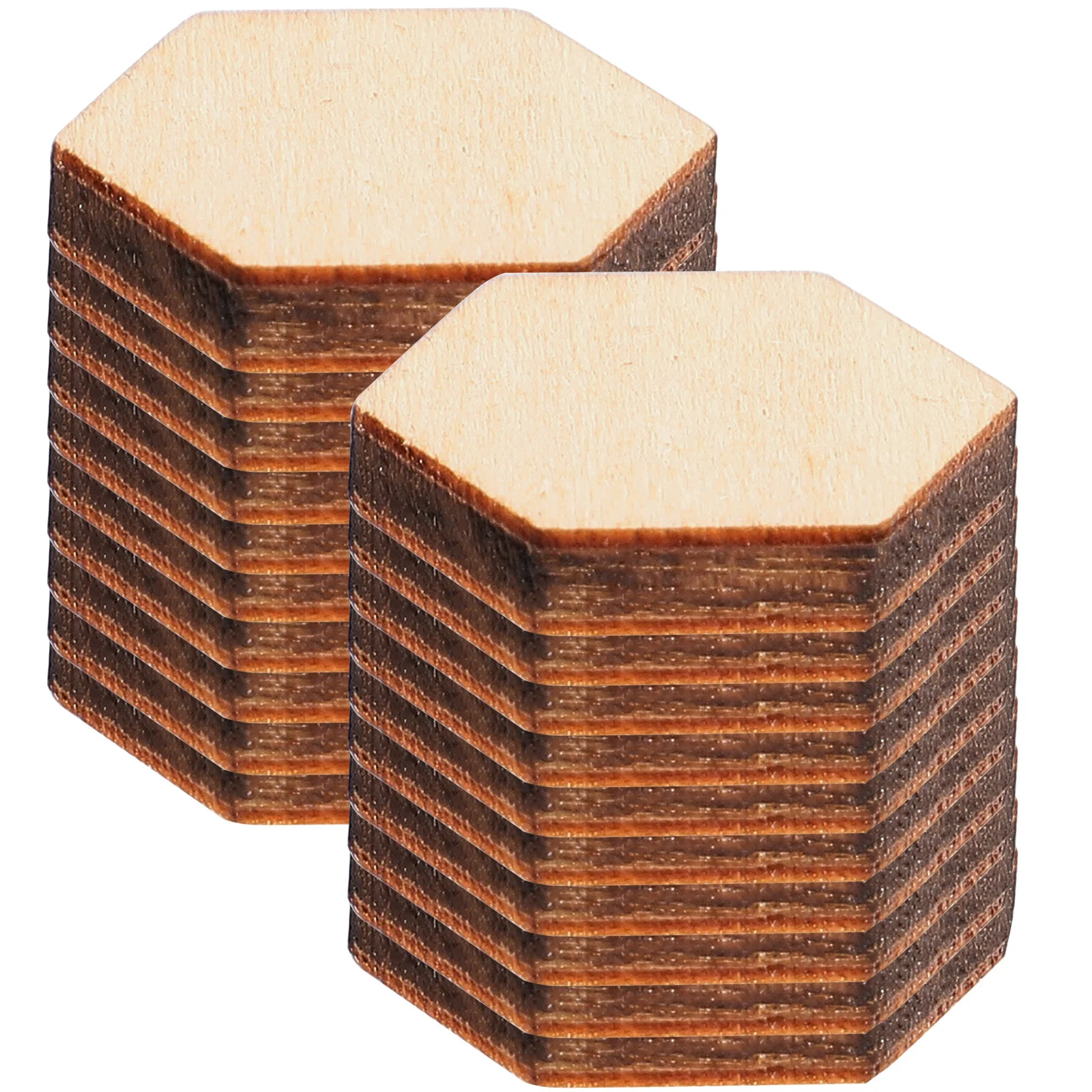 

200Pcs Beech Wooden Hexagonal Shapes Durable DIY Crafts Decorations Wedding Birthday Christmas Ornaments Wooden Shapes