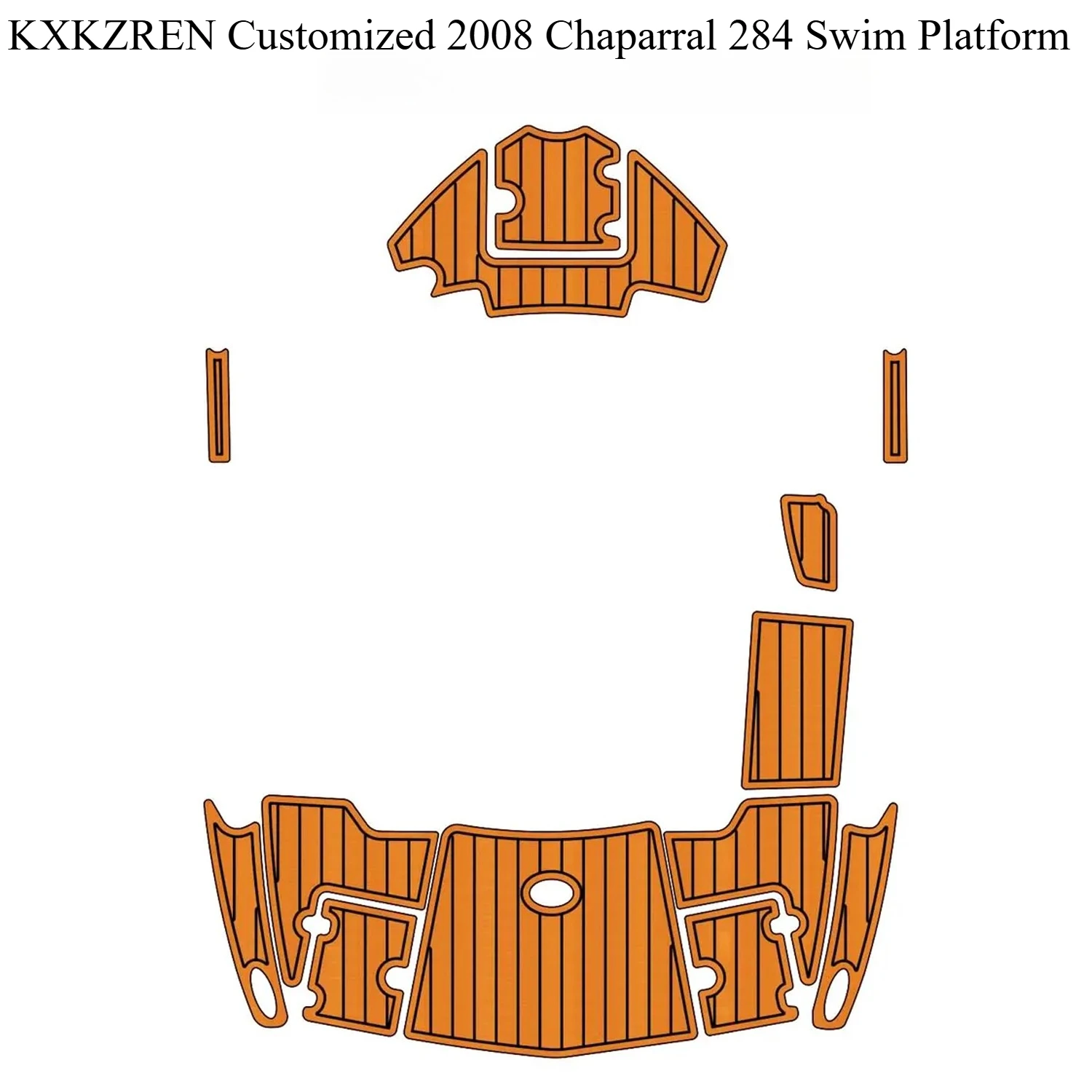 KXKZREN مخصص 2008 Chaparral 284 منصة السباحة إيفا رغوة فو خشب الساج سطح السفينة حصيرة قارب قارب ذاتية اللصق المضادة للانزلاق وسادة السيارة