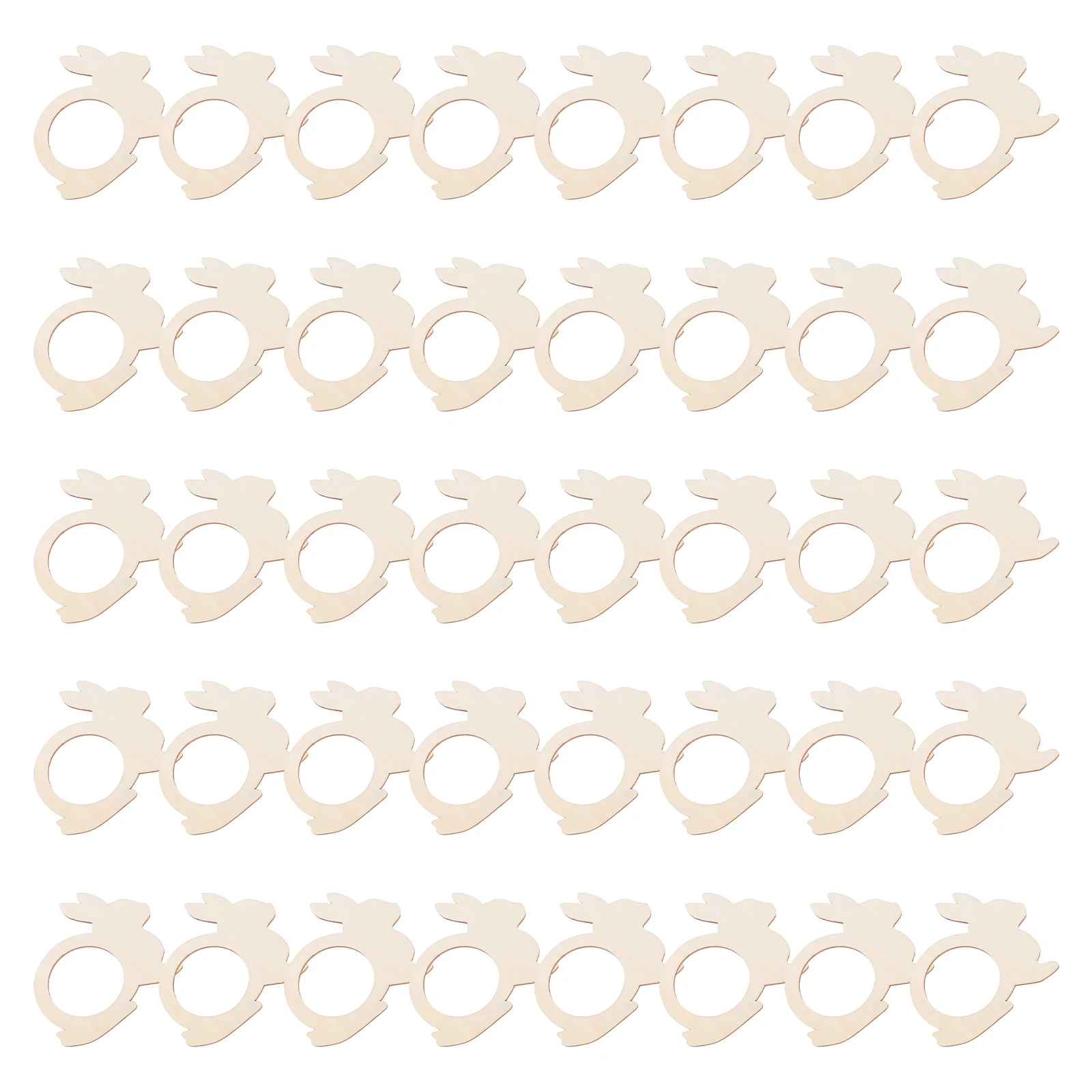 

40pcs Wooden Napkin Shape Table Decor Banquet Dining Accessories Home Decorative Napkin Buckles Elegant