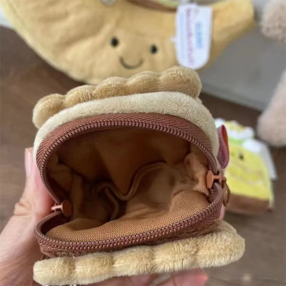 Plush Plush Cake Headphone Bag Biscuit Shape Zipper Plush Cake Coin Bag Kawai Similation Food Plush Biscuit Coin Purse