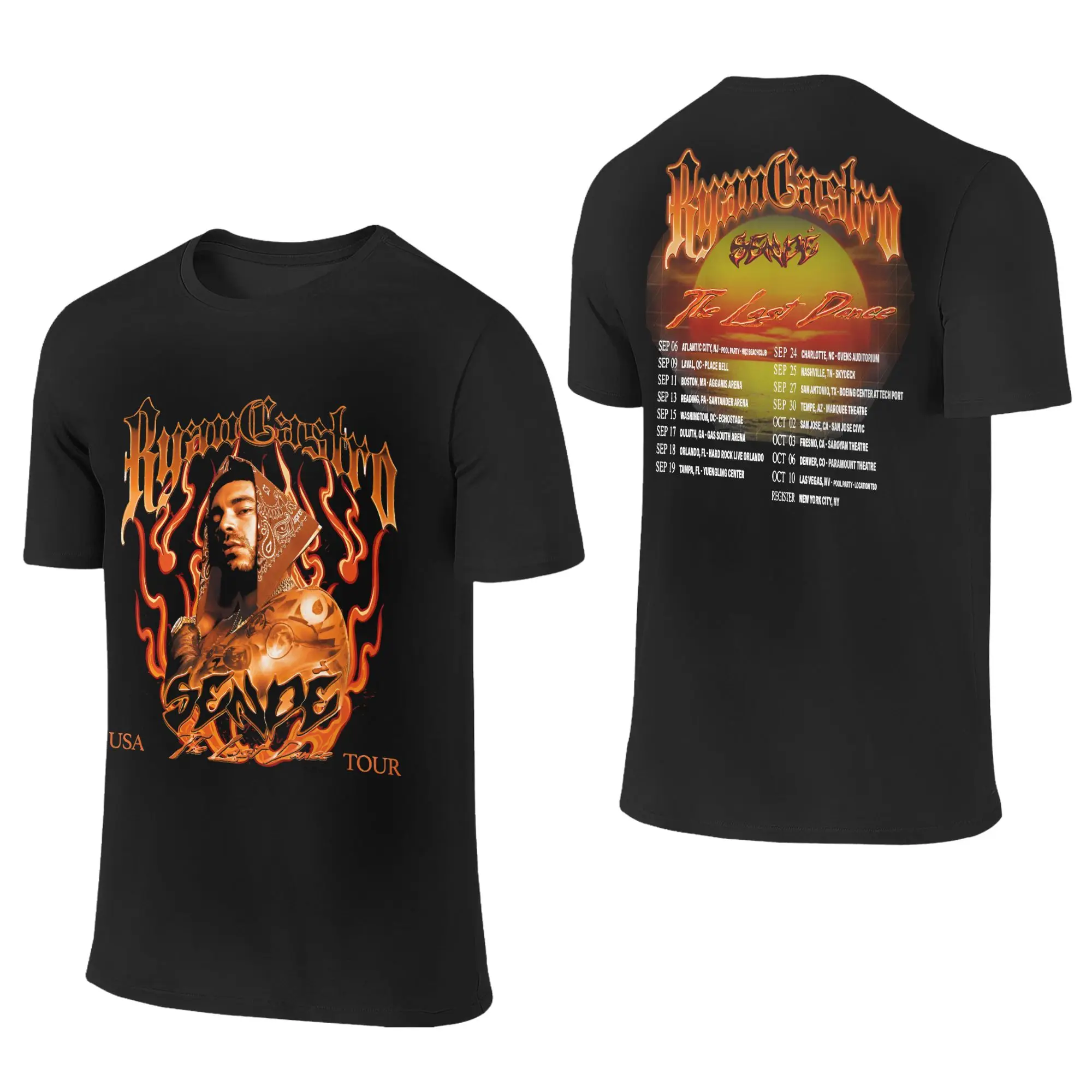 Men Women Ryan Castro Sende Latam Album Tour 2026 T Shirt Cotton Printed Tee Shirts  Top Clothing