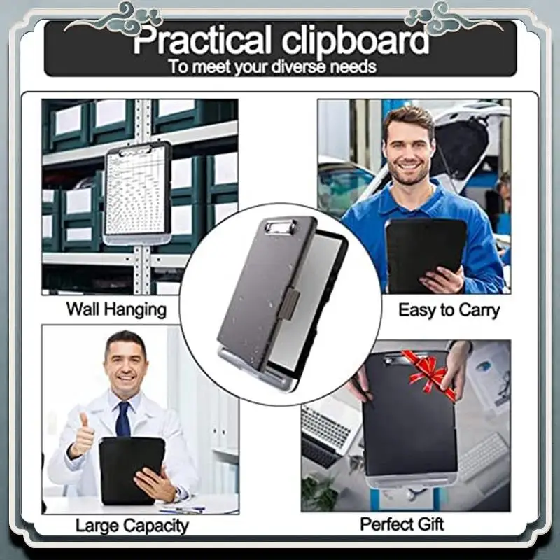 

Premium 2Pack Clipboard With Storage A4 Size Nursing Clipboards Heavy Duty Office Clipboard Folder With Metal Clip