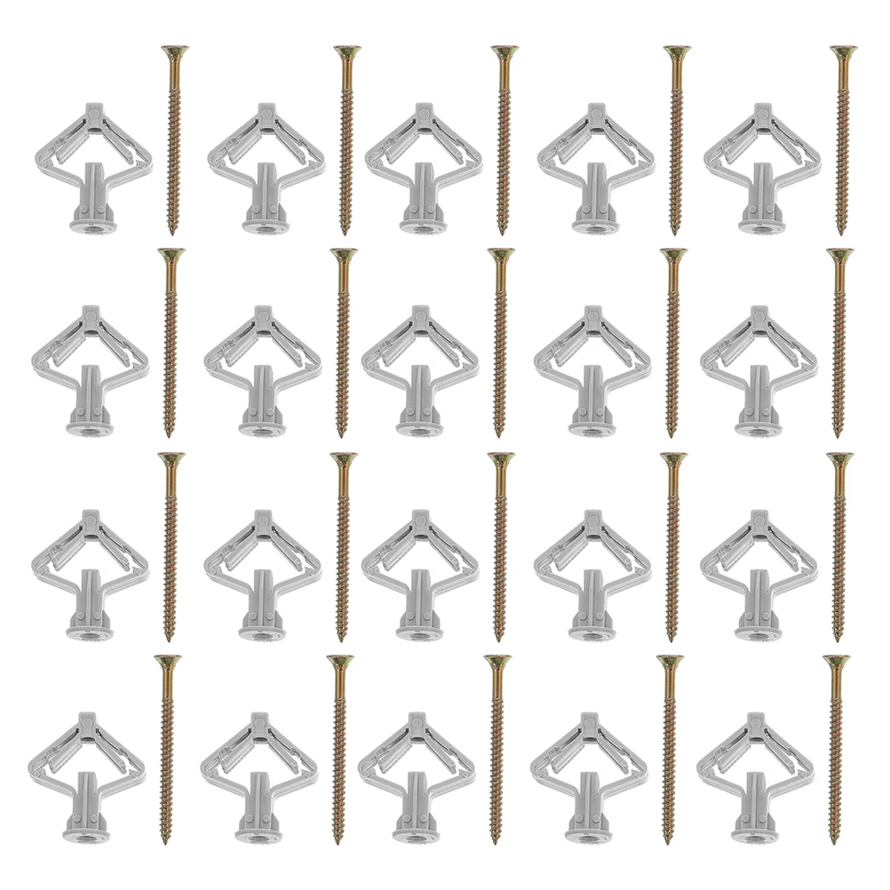 

50 Sets Butterfly Drywall Anchors Heavy Duty Plasterboard Screws Furniture Hanging Hardware Self Drilling Wall Mounting Steel