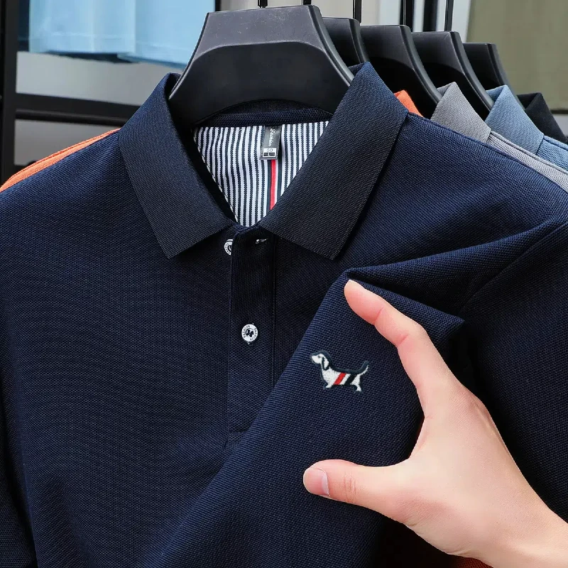 High-end 100% Cotton Short Sleeve Polo Shirt Men's Summer Luxury Brand Breathable Paul T-shirt Exquisite Embroidery Casual Top image 2