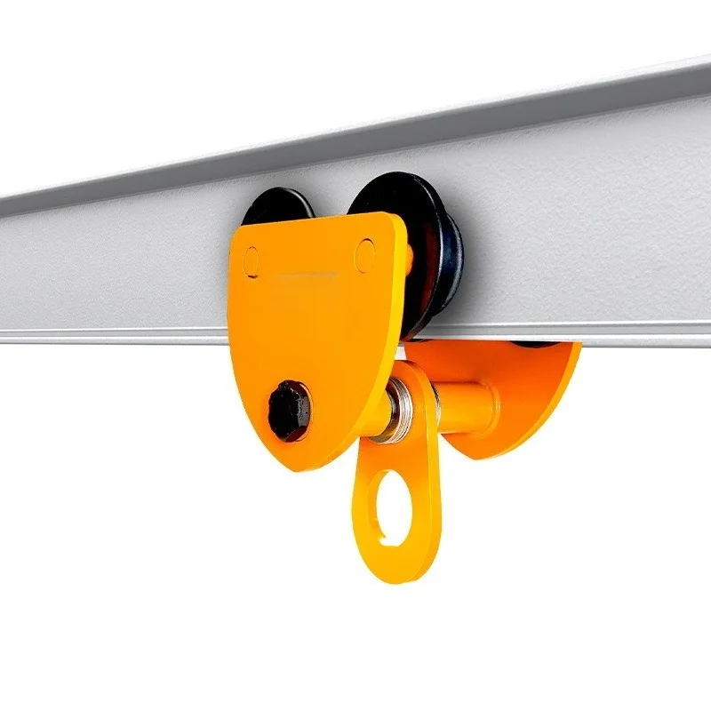 Manual Hand Push Monorail Trolley Matching Chain Hoist For I Beam Cargo Lifting Construction Handling
