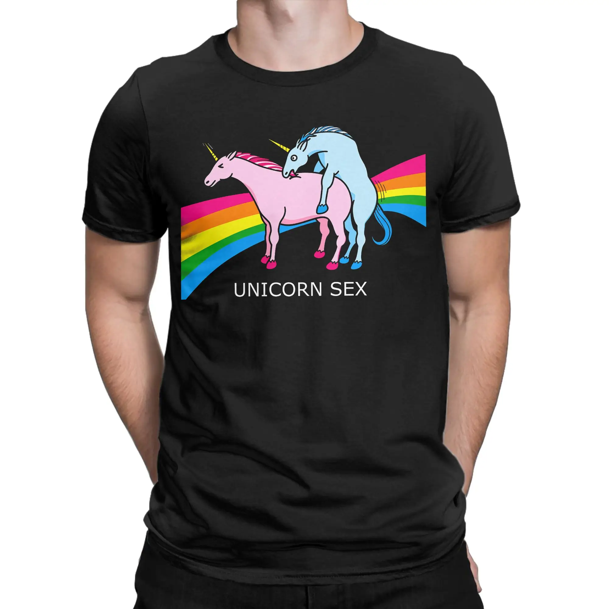 Men Women T Shirt  Riding Unicorn T-Shirts Harajuku  Summer Tees Vintage Pure Cotton Tops Plus Size 6XL