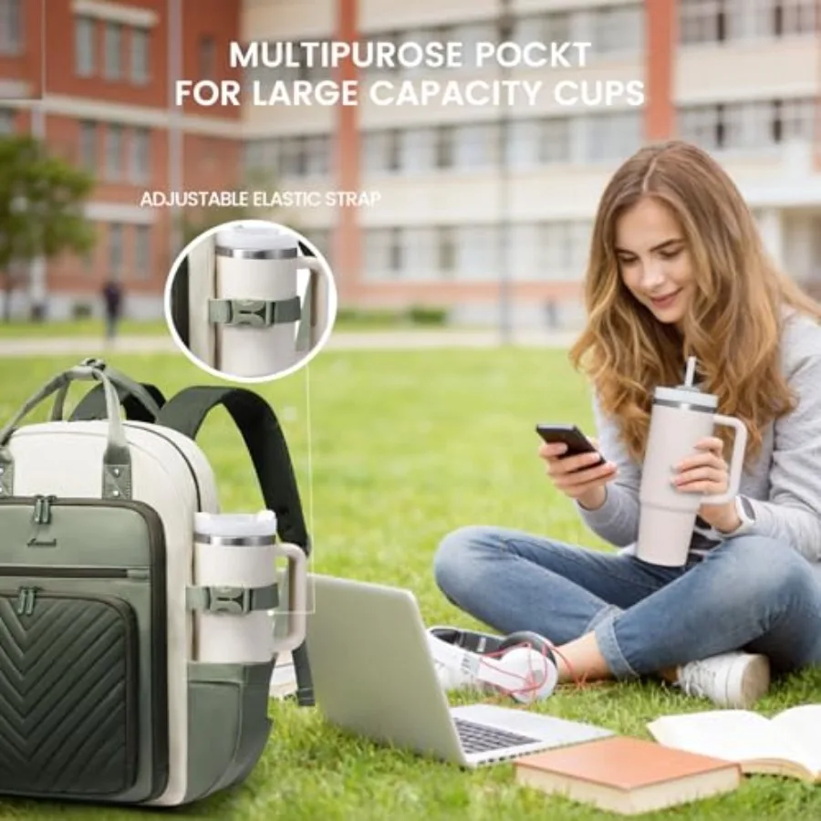 Laptop Backpack for Women, Water Resistant Travel Work Backpacks Purse Stylish Business Teacher Nurse Computer view 2
