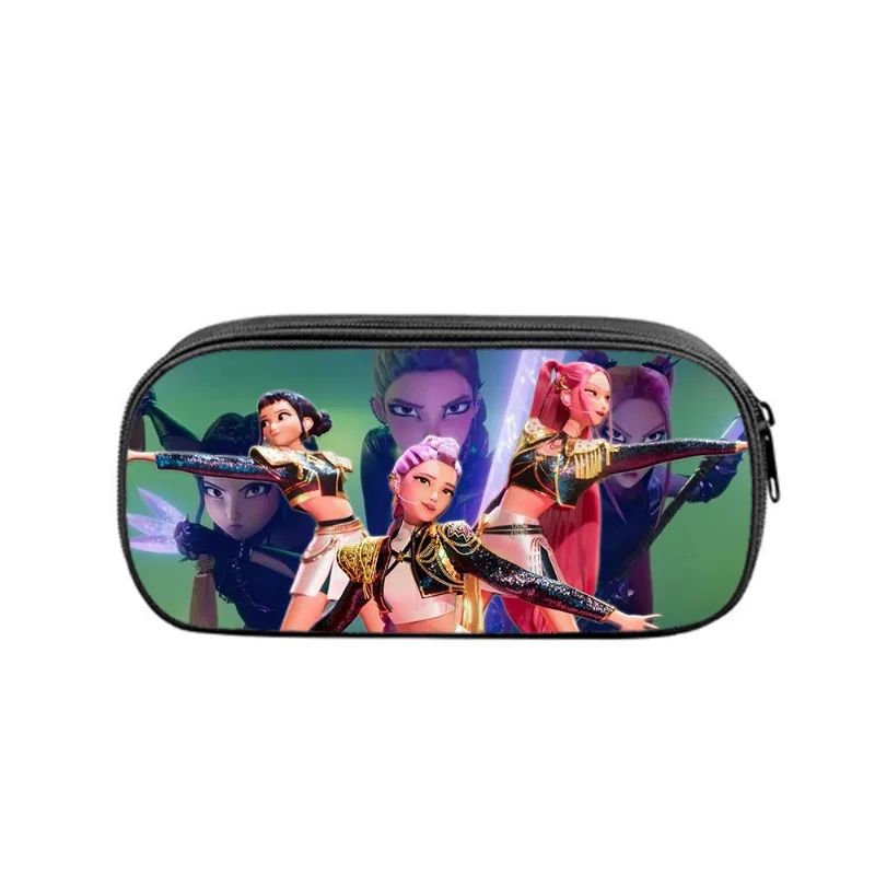 

KPop Demon Hunters Anime Peripheral Pencil Bag Mira Rumi Zoey Stationery Bag Student Storage Bags Gifts