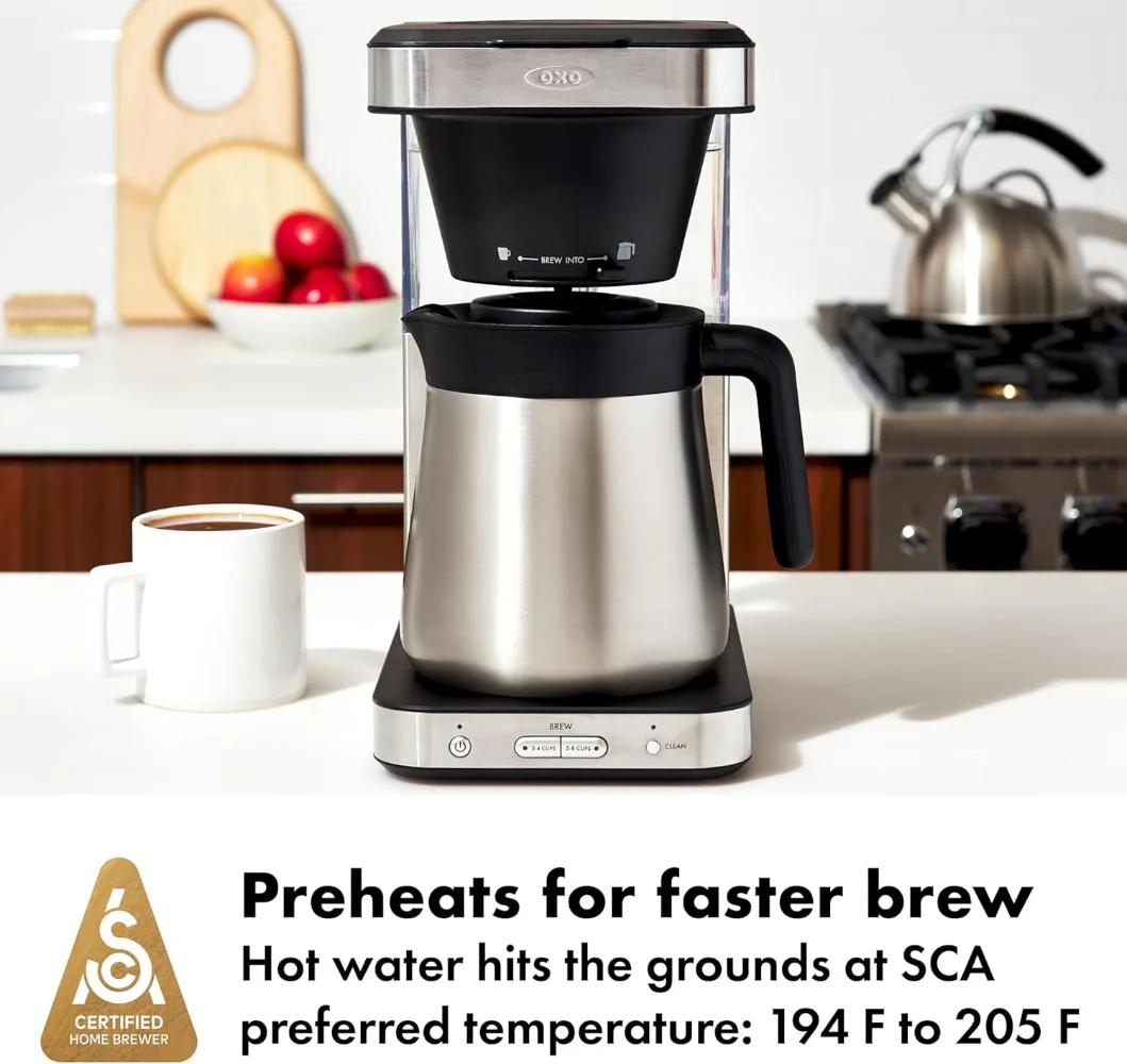 ماكينة صنع القهوة أوكسو برو 8 أكواب، ستانلس ستيل، أسود