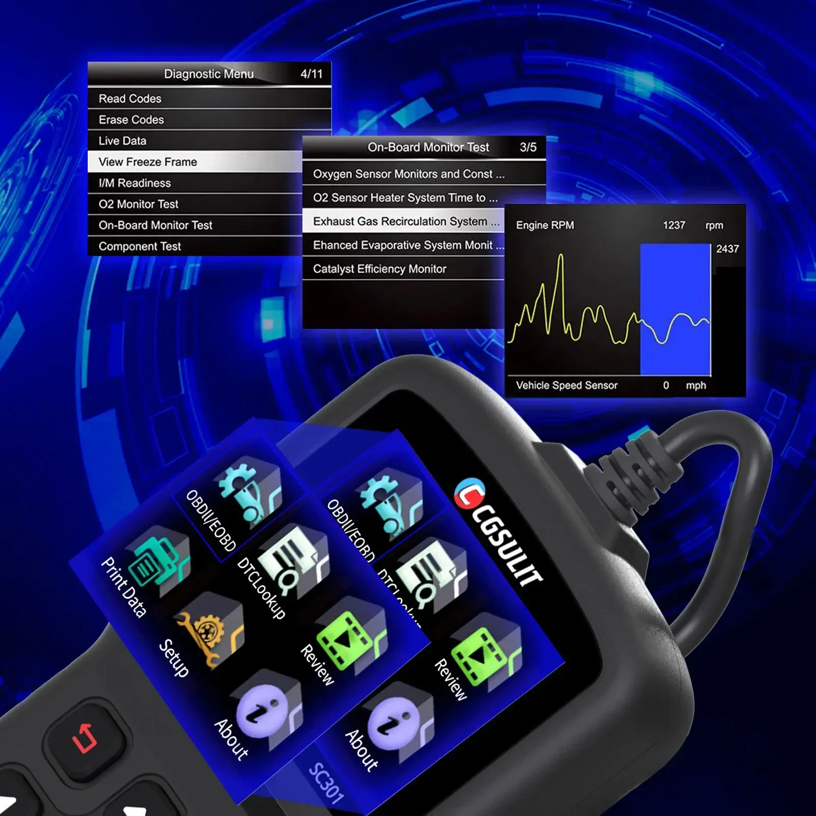 2025car code reader CGSULIT SC301 Car Code Reader Smog Check&Car Health and Repair Tool with stable quality