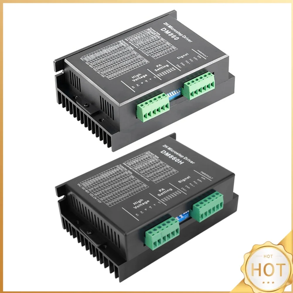 DM860H DM860 Stepper Motor Controller 0-200khz 2 Phase Stepper Driver AC18-80V Or DC 24-110V Suit For Nema34 Stepper Motor