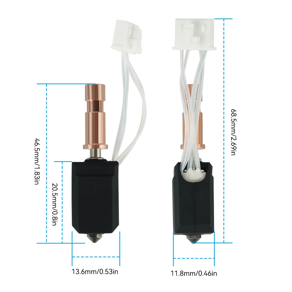 Dla Anycubic Kobra S1 Hotend ceramiczny Nowa aktualizacja Hotend dla Kobra S1 Combo Head S1C 3d Printer 24V 48W 200K Szybkie nagrzewanie 300 ℃ — zdjęcie produktu 5