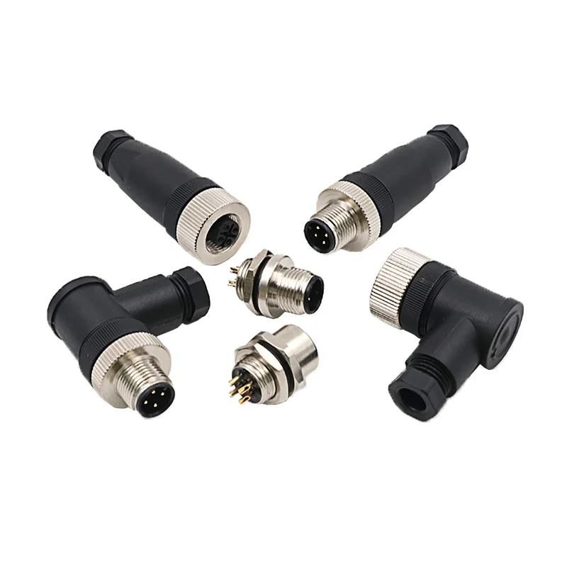 M12 4/ 5/ 8/ 12 Pin Core Female or Male Aviation Plug /Socket Connectors