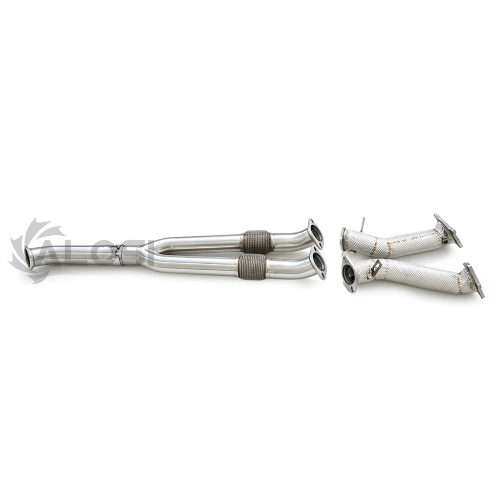 Exhaust head with Y-shaped front section for Nissan GTR R35 3.8t Stainless steel exhaust head with insulation layer, high-perfor