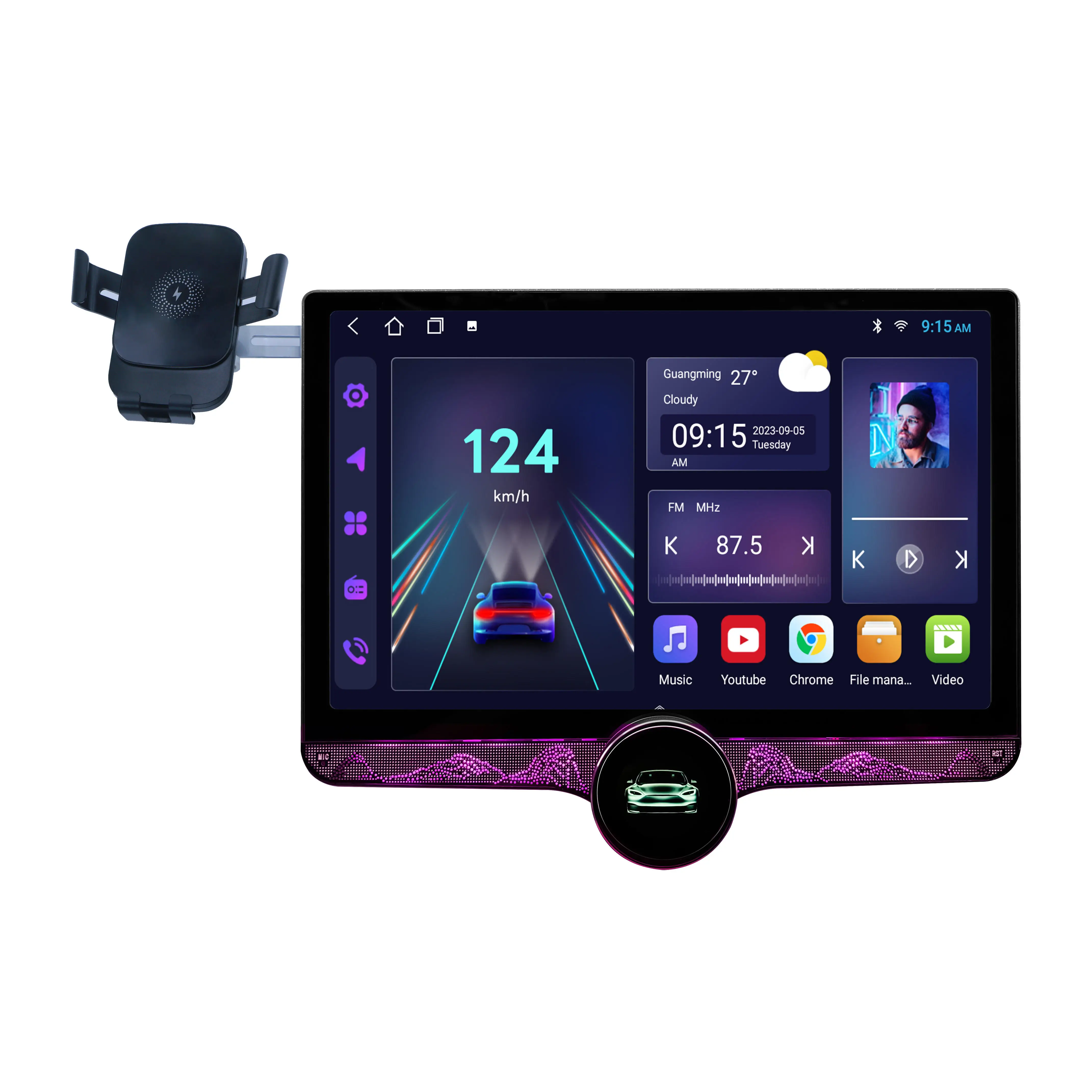 

11,5-дюймовая автомагнитола на Android 13 с Android Auto, CarPlay, DSP, 8-ядерным процессором, 6 ГБ ОЗУ, 128 ГБ ПЗУ, DVD, алмазной ручкой и атмосферной подсветкой