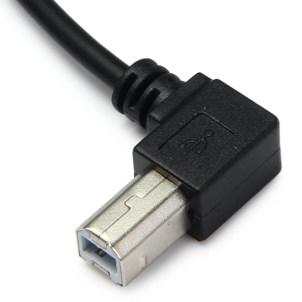 Cablecc-escáner de impresora macho A B, Cable de 90 grados, 50cm, 2,0 cm, USB 100, ángulo izquierdo y derecho