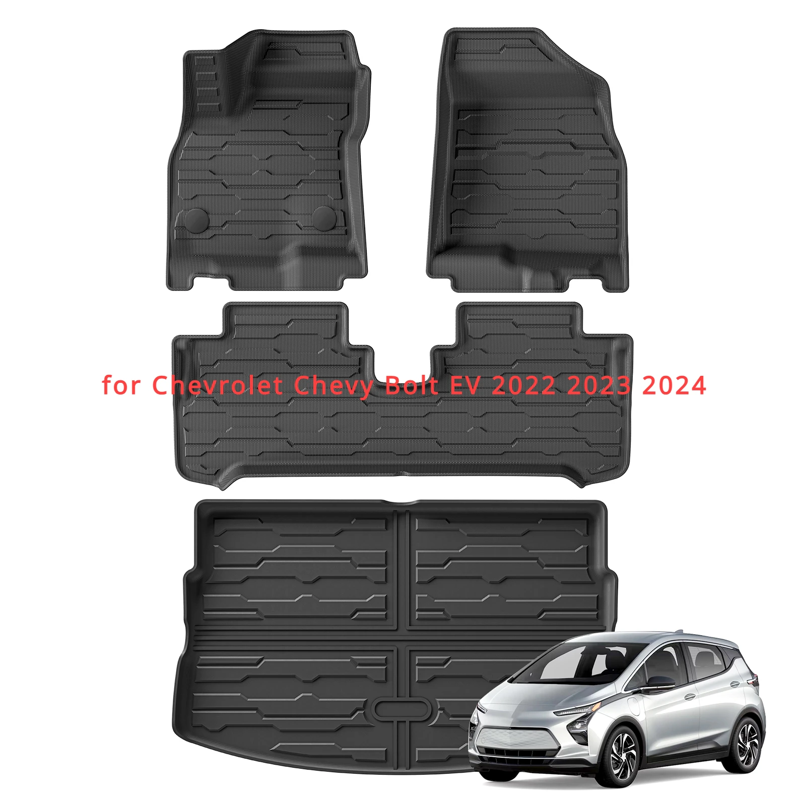 for Chevrolet Chevy Bolt EV 2017-2022 2023  Car Floor Mats Cargo Liner Trunk Pad TPE 3D Left Hand Drive