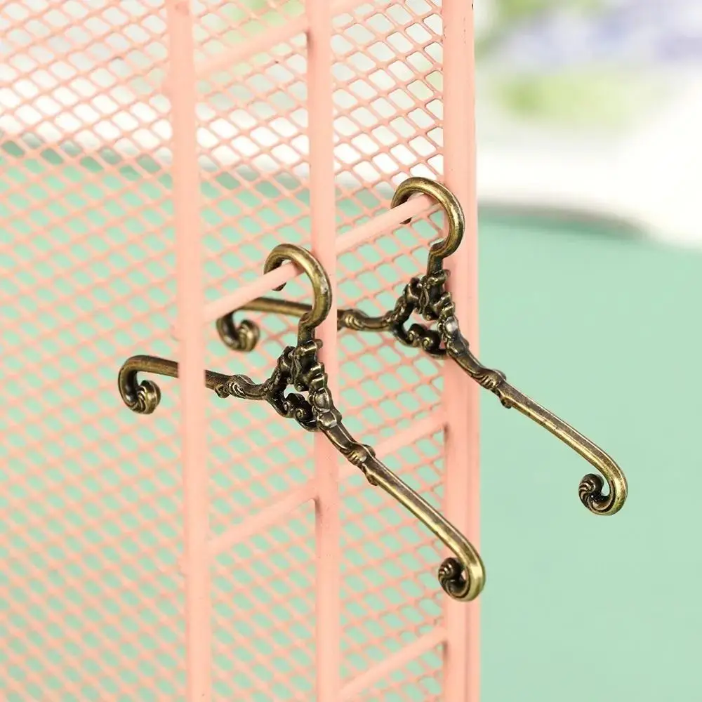 5Pcs Metal Doll Clothes Hanger Windproof Retro Mini Coat Hanger Multi Functional 4/6.5cm Dolls Clothes Rack Ob11 Doll Clothes