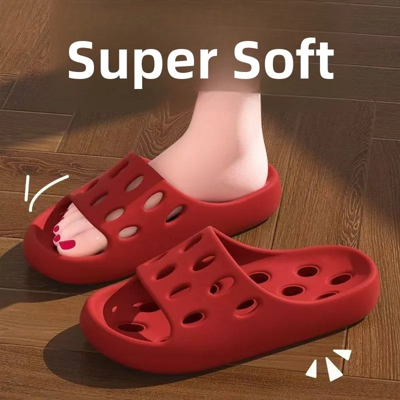 Ladies Bathroom Drain Slippers Anti Slip Quick Dry Home Use Four Seasons Hollow out Waterproof Shower Use Sandals