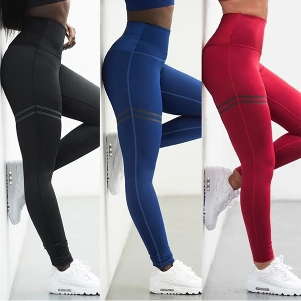 

New Double Ring Offset Yoga Pants Sexy Hip Lifting Elastic Sports Pants High Waist Shaping Tight Pants Leggings Women