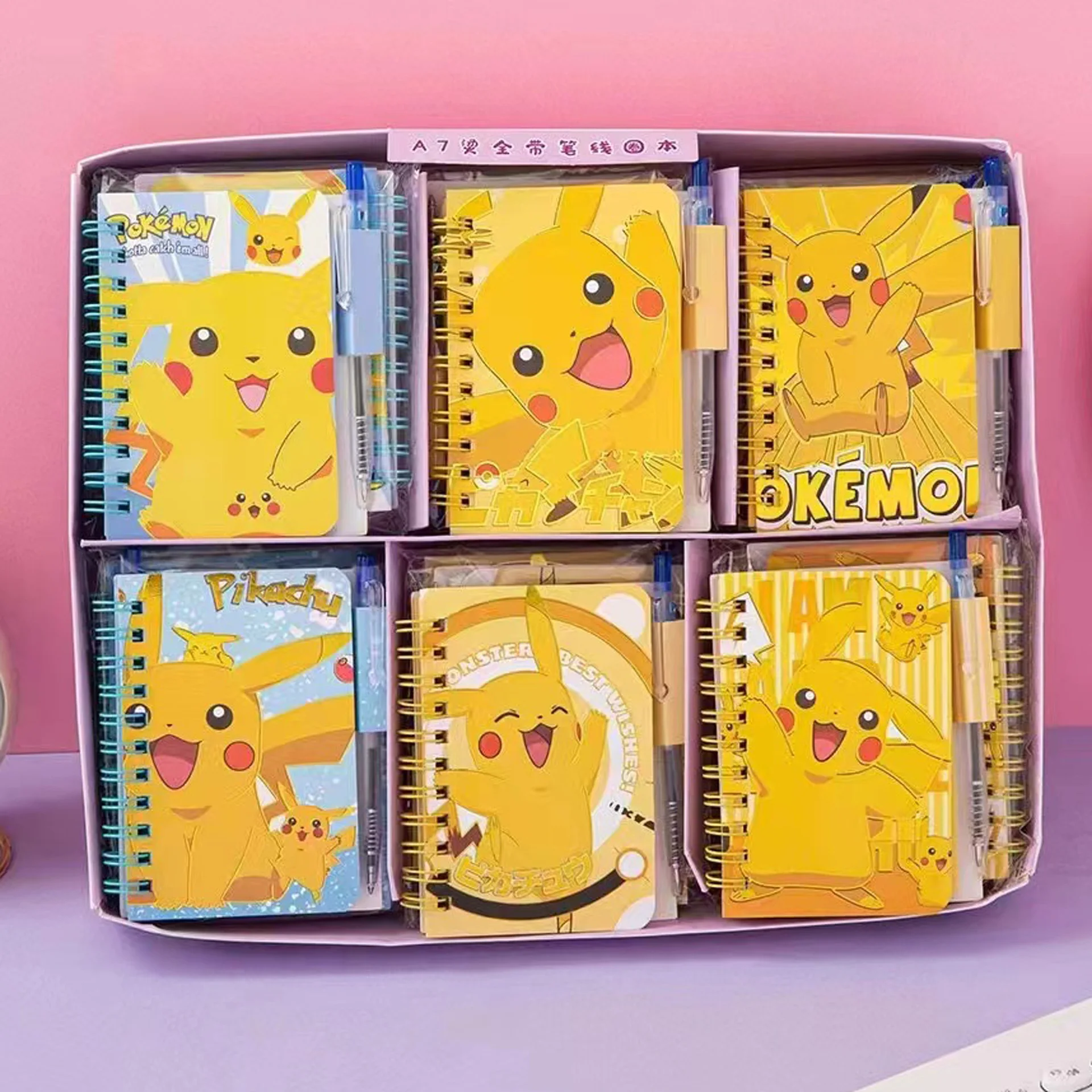 caderno-espiral-criativo-pokemon-pikachu-com-caneta-caderno-de-folhas-soltas-com-paginas-coloridas-e-pautadas-para-estudantes