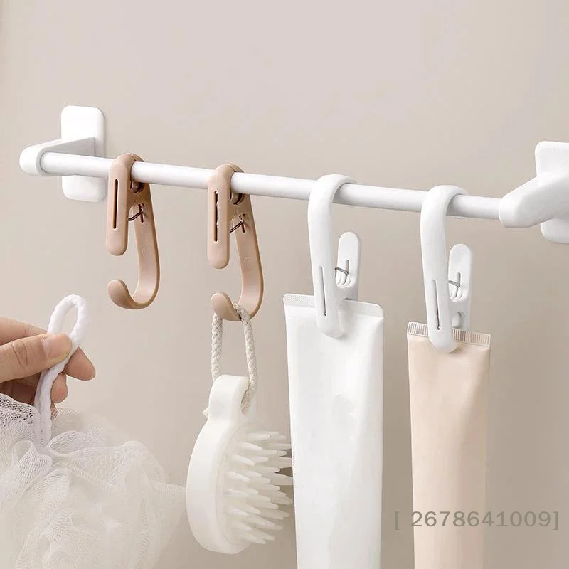 ⚑ 10 Stück multifunktionale Clips, Küchen-Aufbewahrungshaken, Vorhang-Clip, zum Aufhängen, Kunststoff-Clip, Mantel-Clip, Aufbewahrungshaken für Zuhause, Wandhaken