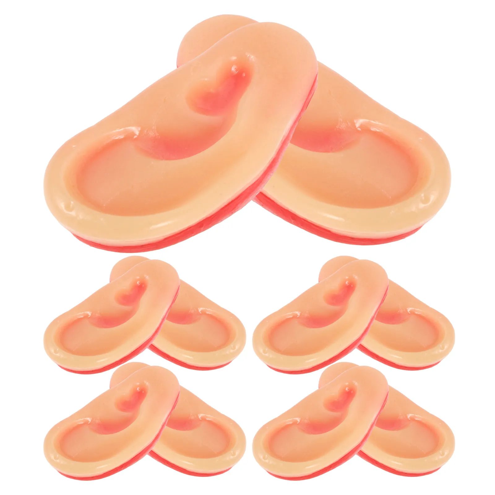 

10Pcs Soft Rubber Fake Ear Simulation Prank Props Halloween Festival Fool's Day Cosplay Tricky Party Decorative Ear Models
