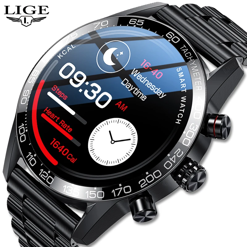 LIGE Business Watch For Men Smart Watch AMOLED HD Screen Smartwatch Bluetooth Calling IP67 Waterproof Smart Bracelet Full Touch