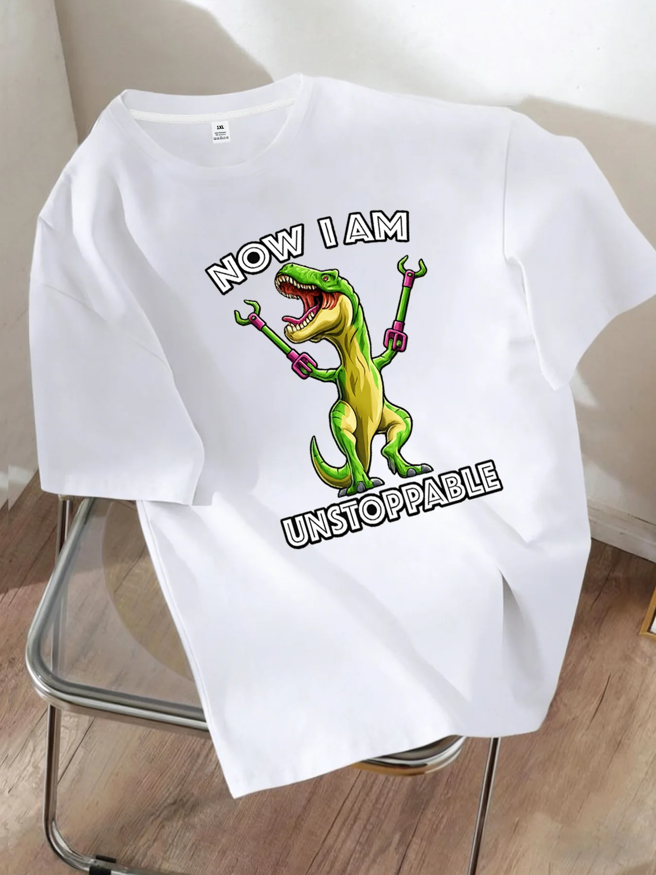 

[YJ00933] Женская футболка с принтом T-Rex и буквами, больших размеров, с круглым вырезом, летняя, повседневная, с коротким рукавом, модная, универсальная