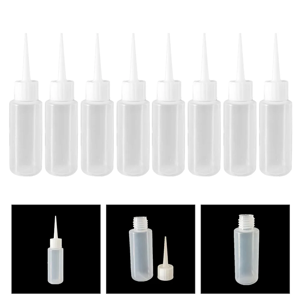 8 Pcs Dispensing Bottle Squeeze Bottles Beauty Seam Pointed Mouth Empty 50ml Plastic Refillable