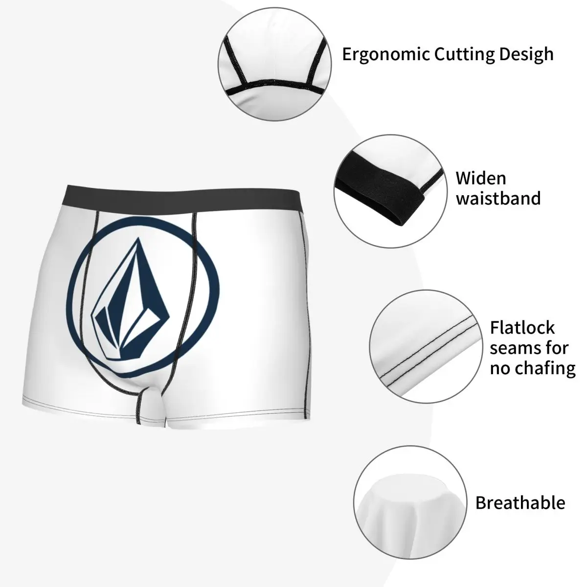Custom Volcoms Stone Surfboard Skate Underwear Men Print Boxer Shorts Panties Briefs Breathable Underpants image 5