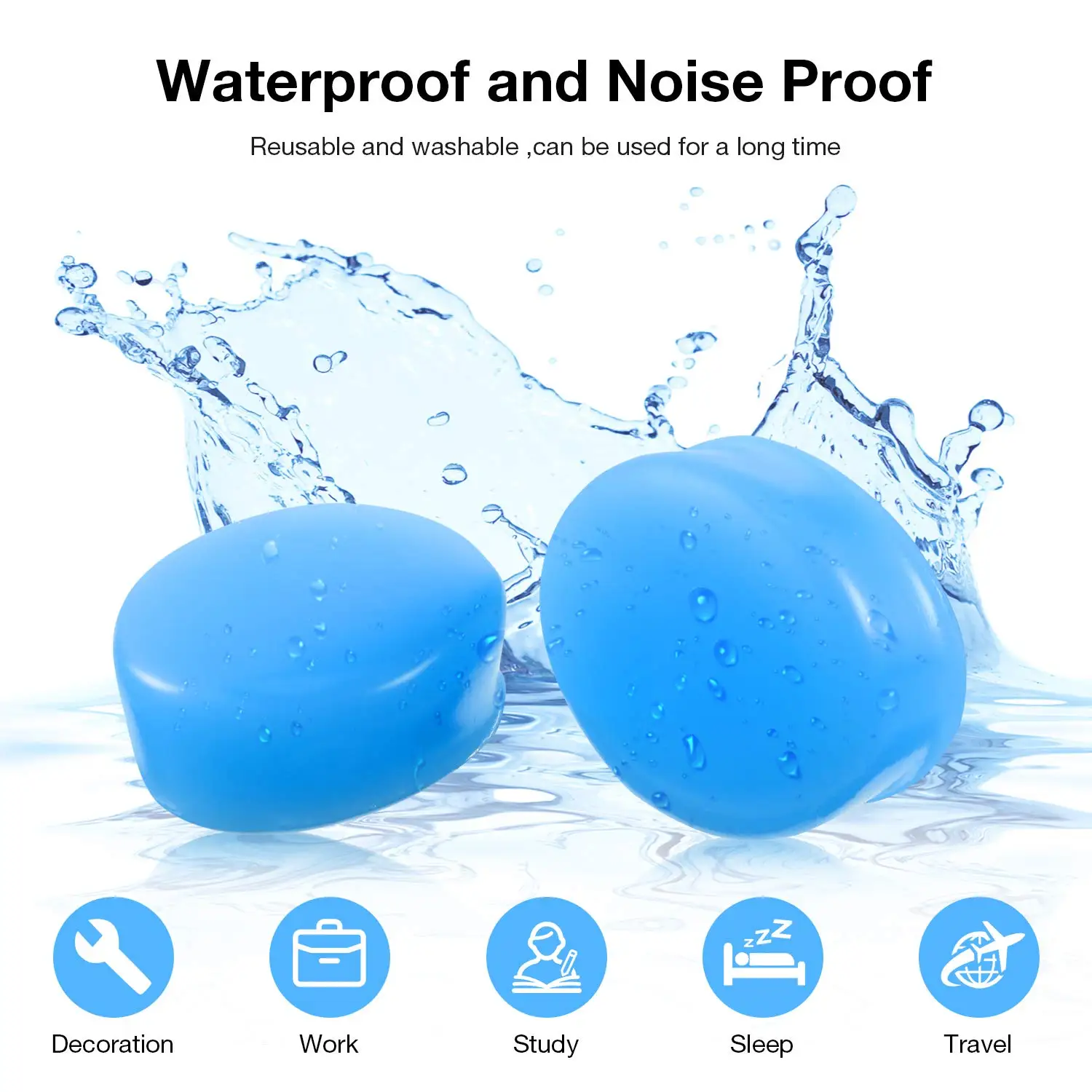 Silicone Wax Earplugs Moldable Earplugs Anti-Noise Sleeping Swimming Ear Plugs Noise Reduction Comfort Soft Sleep Earplugs