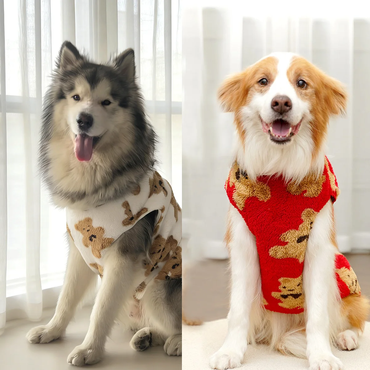 

1 Pc Pet Warm Sweater,Cats & Dogs Autumn Winter Fashionable Plush Warm Vest Suitable For Golden Rretrievers Samoyeds (L-5XL)
