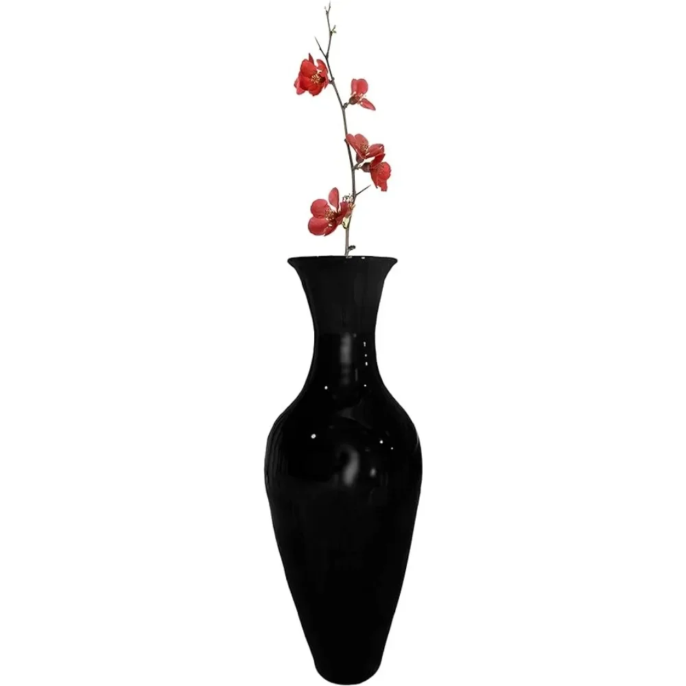 Tall Floor Vase Decoration Home Decorations Modern Black Vase for Dining Entryway Living Room Large Flower Holder Freight free