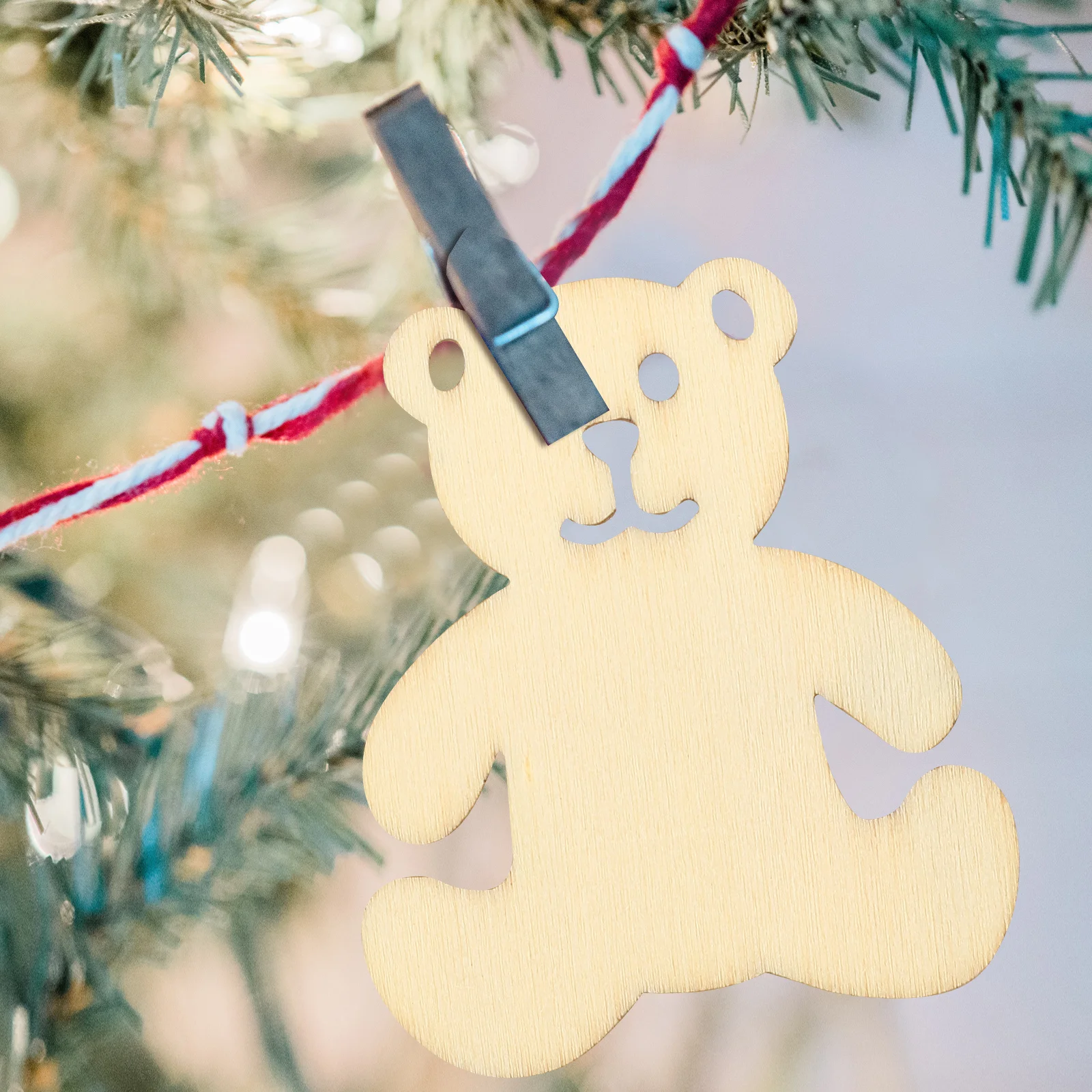 

40Pcs Wooden DIY Bear Shape Chips Unfinished Pieces for Crafting Handmade Decorations Party Gifts Wooden Chips