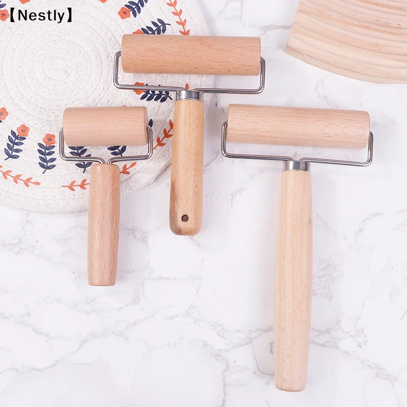 1Pc Rolling Pin T Shape Wooden Dough Manual Roller Durable Pizza Baker Roller Kitchen Baking Crush Nuts Crackers Utensils〔Nest〕