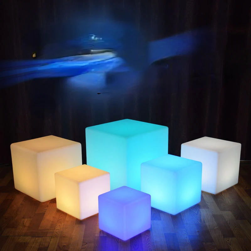 LED Luminous Stool Cube Outdoor Luminous Decorative Stool Luminous Colorful Courtyard Decorative Lamp KTV Bar Stool