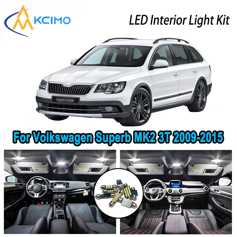 

Premium Variant LED Interior Kit for Volkswagen Superb MK2 3T 2009-2015 Dome Map Trunk Lamps Error Free Automotive Lighting