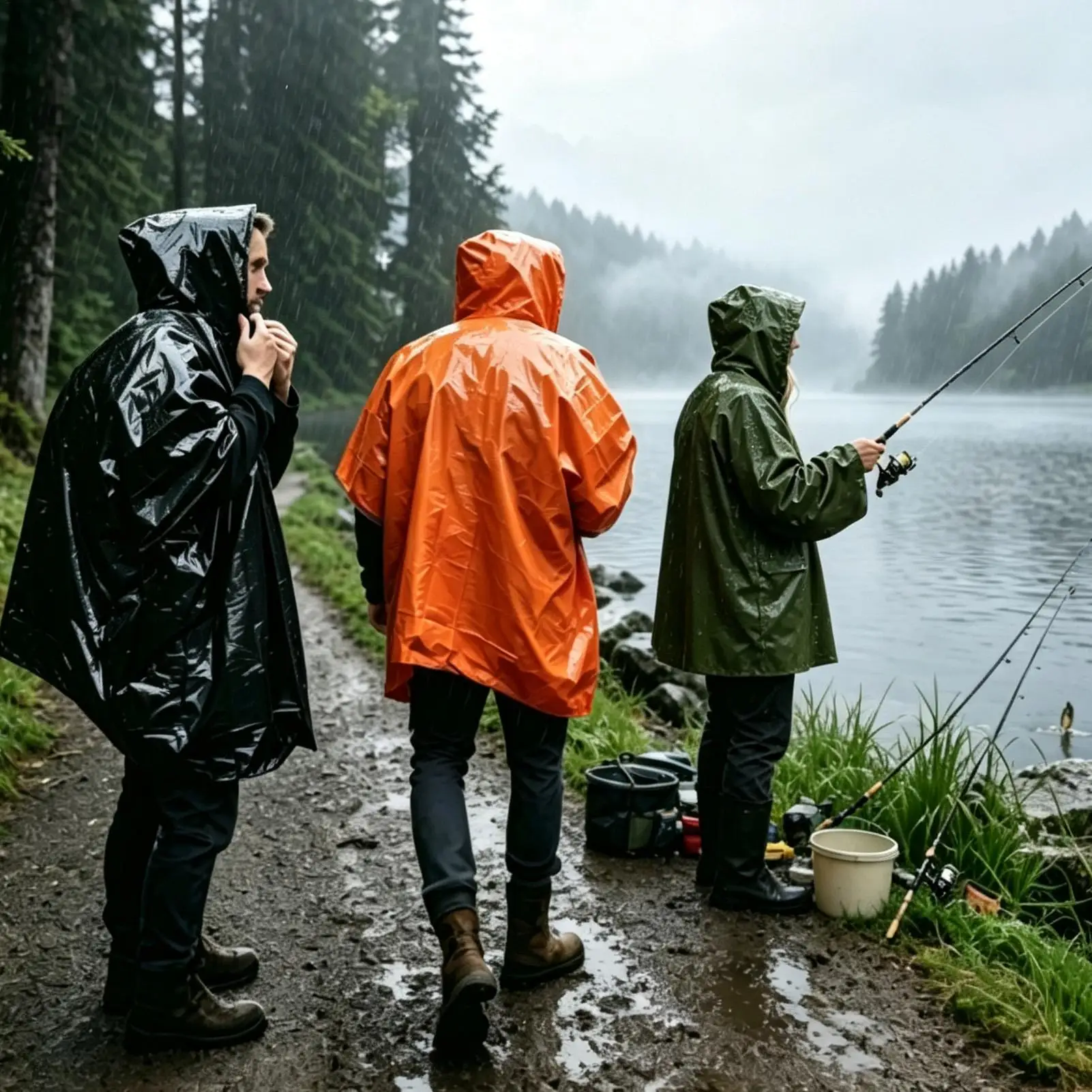 Portable Waterproof Rain Cape 3 Pcs Multicolor Thermal Survival Gear Windproof Warm Cloak For Vehicle Outdoor Adventure Daily