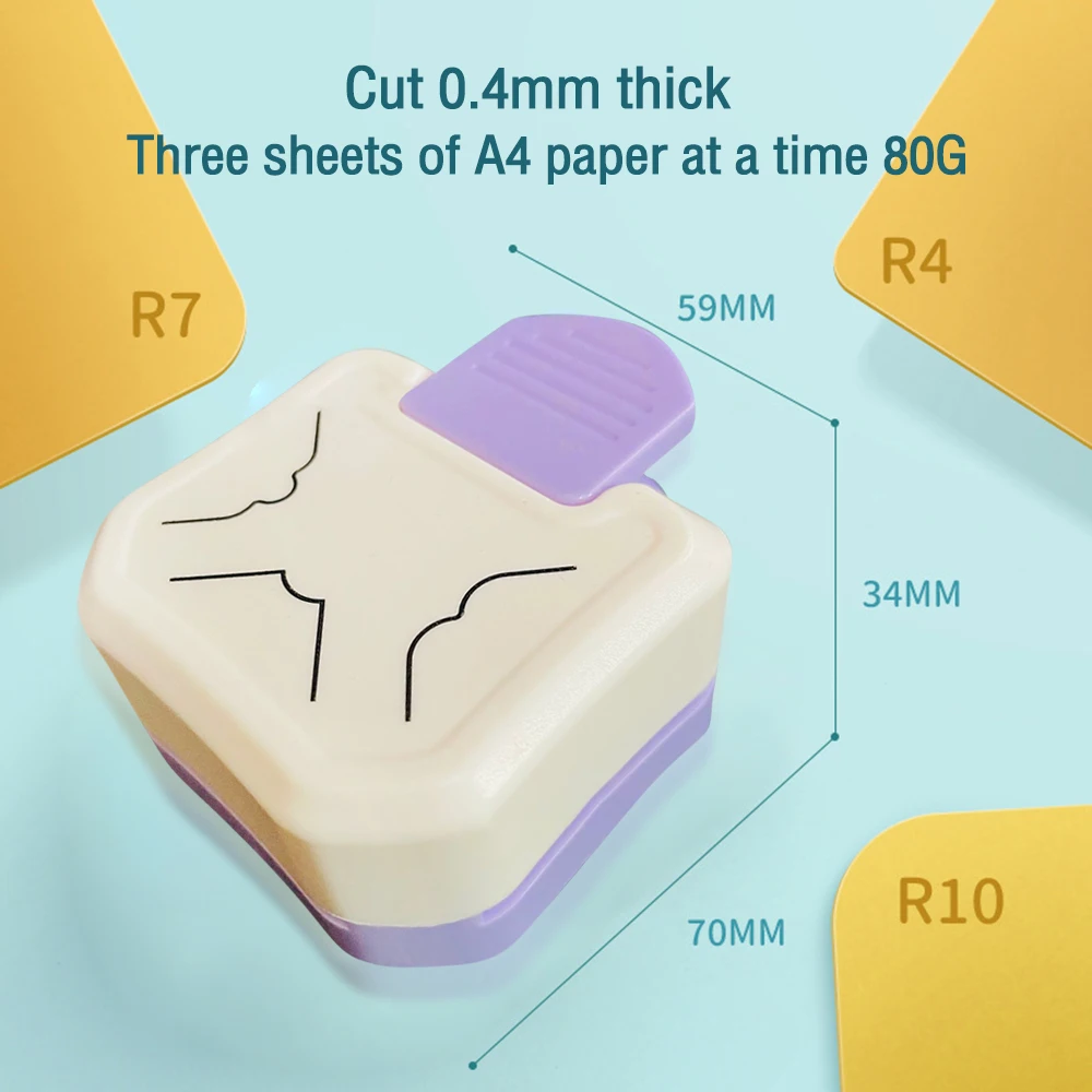 Mini recortador de redondeado redondeado tarjeta de papel bricolaje redondeada planificador de fotos de corte de suministros de punzonado de 3