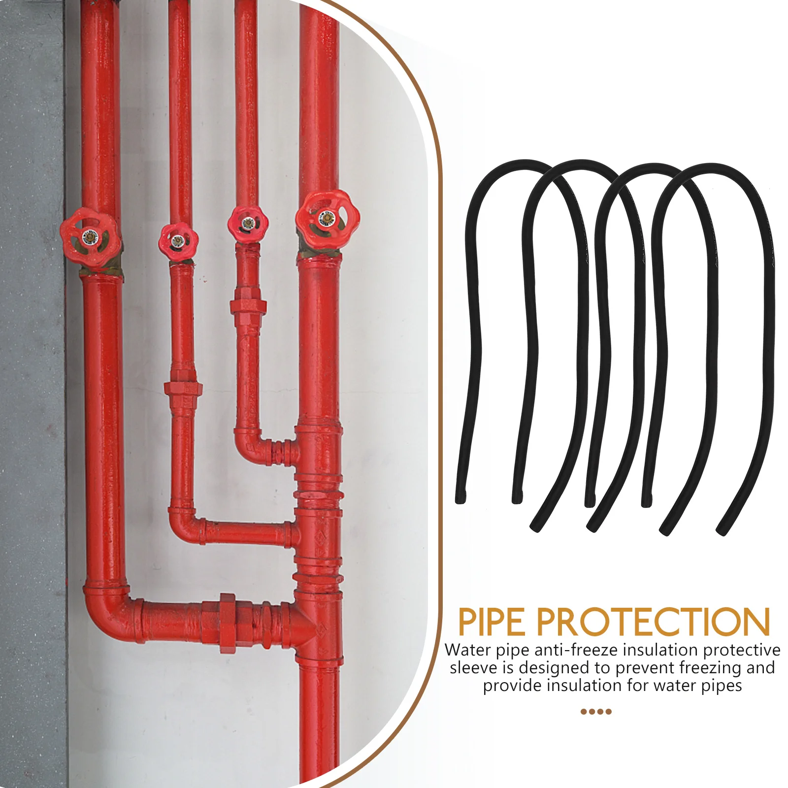 

4pcs Water Pipe Protector Insulation Covers Sunscreen Sponge Tubing Drainage Accessories Efficient Insulation Fade Resistance