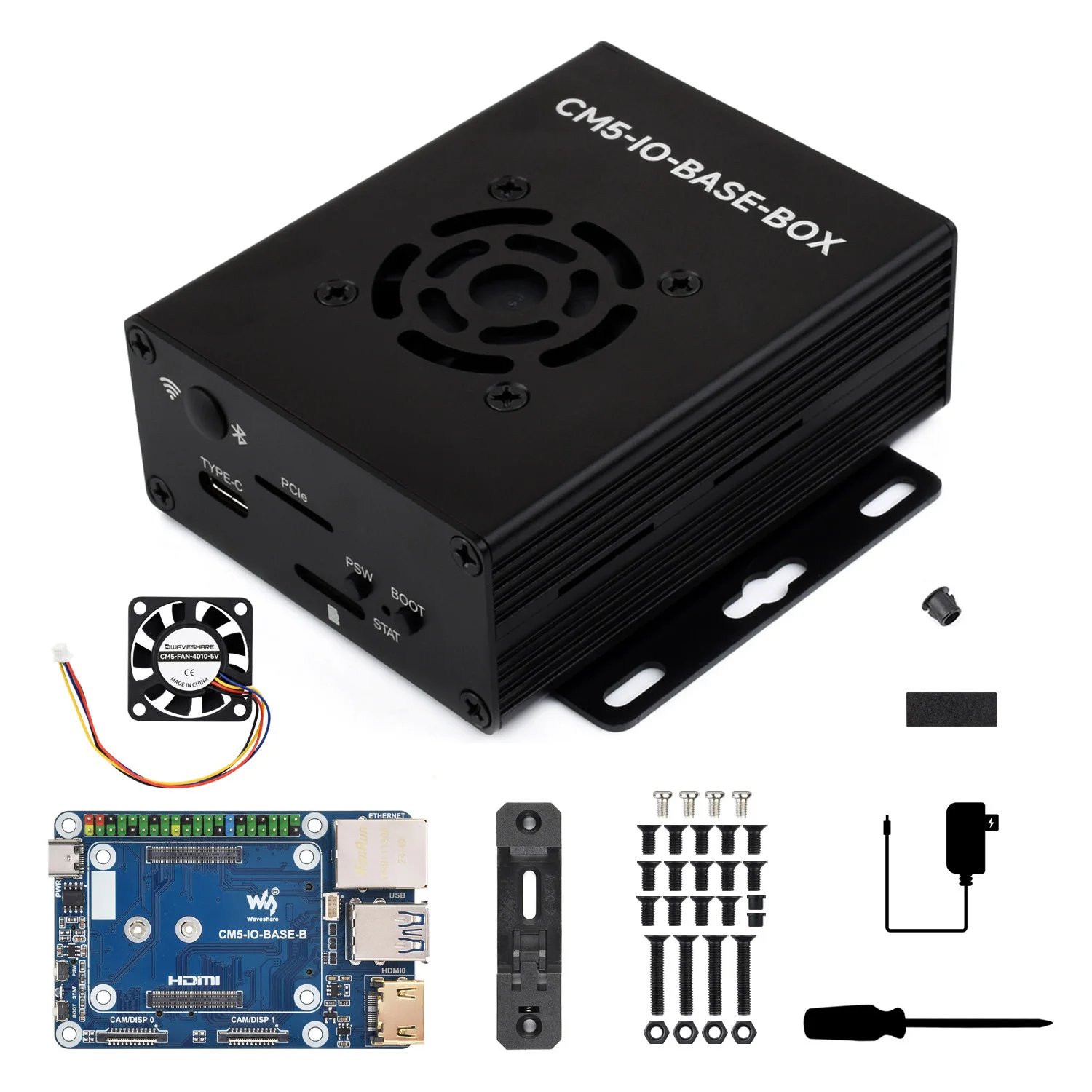 Waveshare Mini Base Board (B) / Mini-Computer designed for Raspberry Pi Compute Module 5. Onboard EEPROM And Encryption Chip