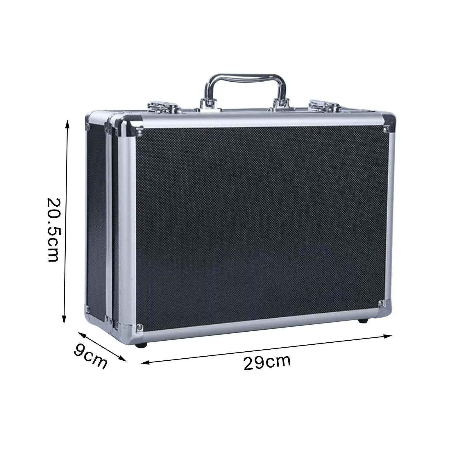 Aluminum Storage Case Solid with Zipper Storage Compartment Tool Storage Box for Household Tools Activities Travel Microphone