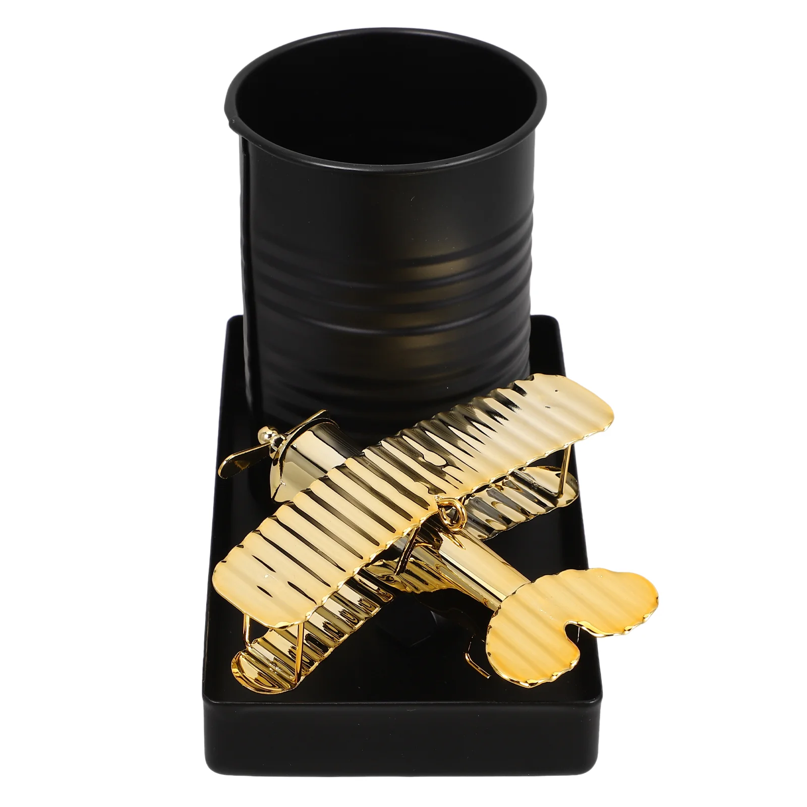 

Creative Airplane Pen Holder Retro Desktop Ornaments Mini Metal Office Decor Iron Vintage