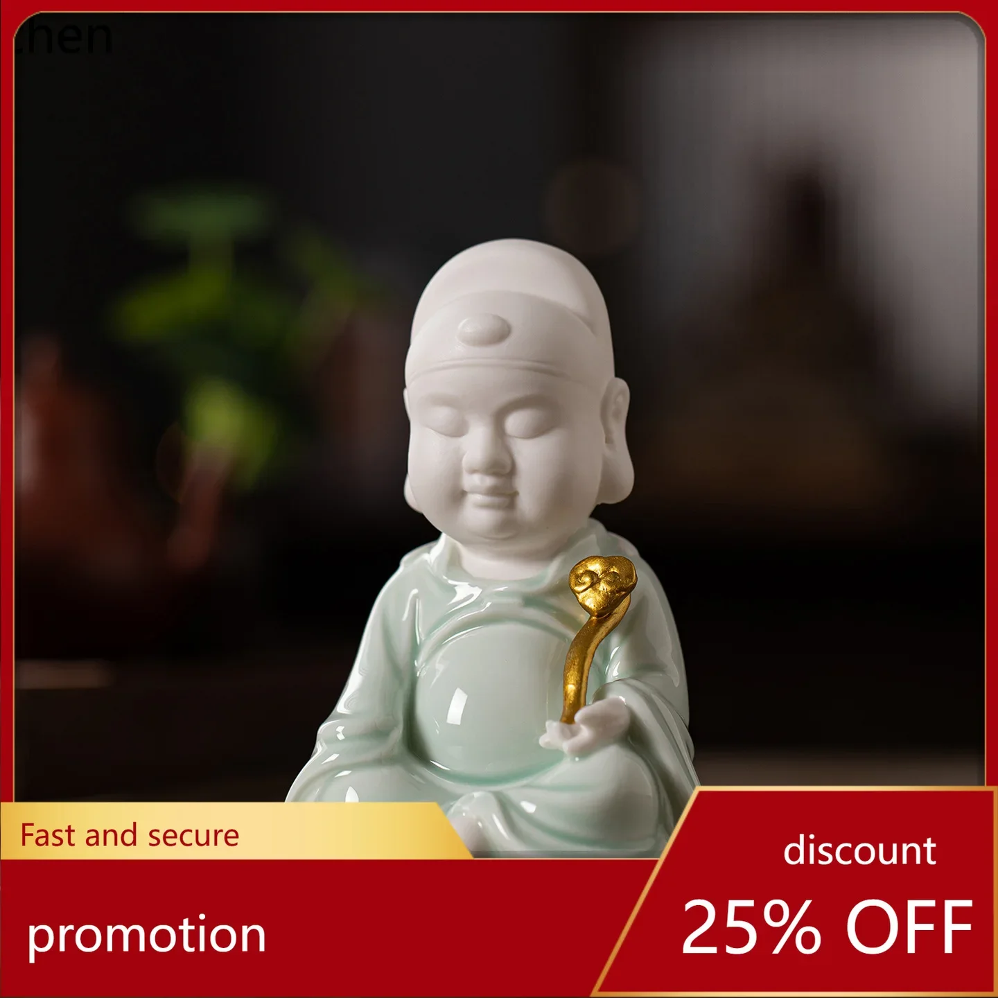 FX-22  ceramic gold list title wenchang emperor desk ornaments wenqu xingjun study home accessories birthday souvenirs