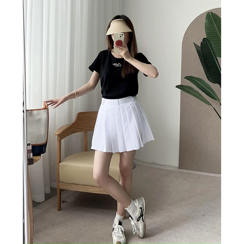 

Юбка Qinhun Yang Agel с вышивкой и шортами, с высокой талией, А-силуэт, для женщин, лето 2025