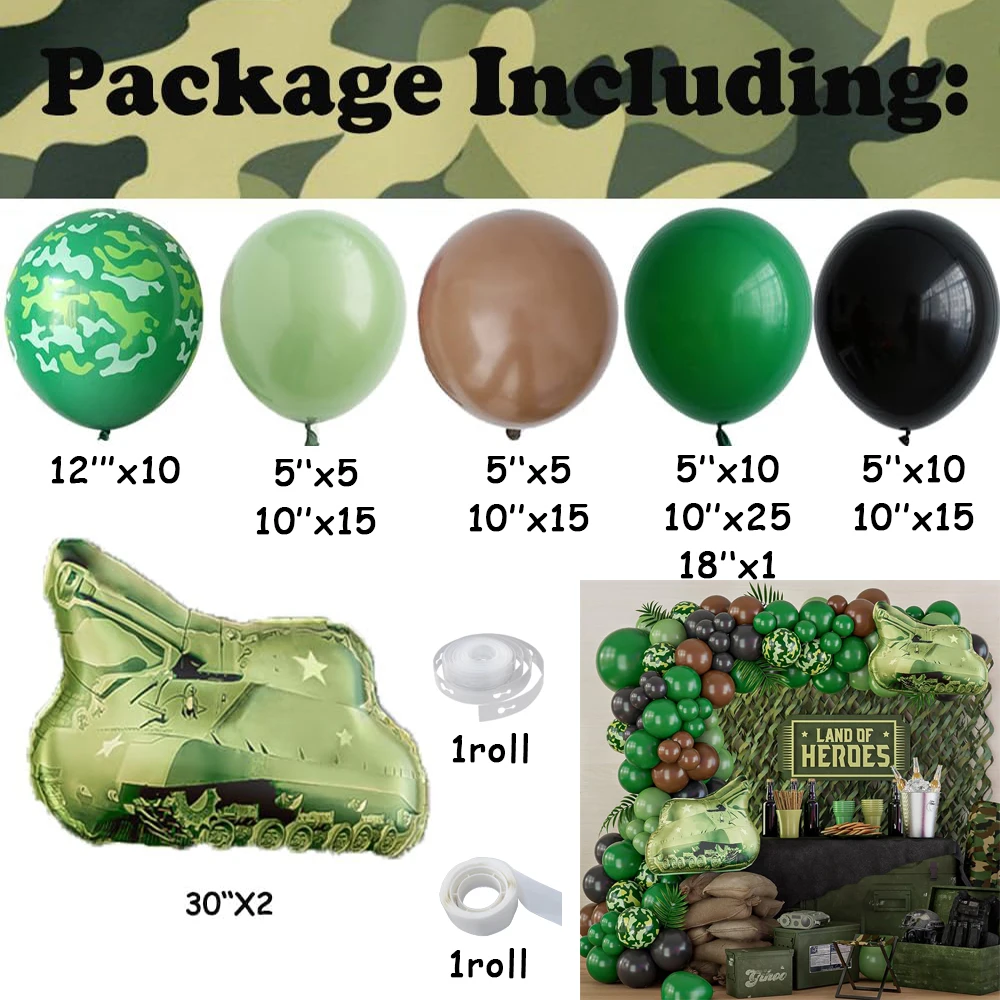 Verde Camuflagem Balão Garland - Hunting And Camping In Jungle avaliação e preço