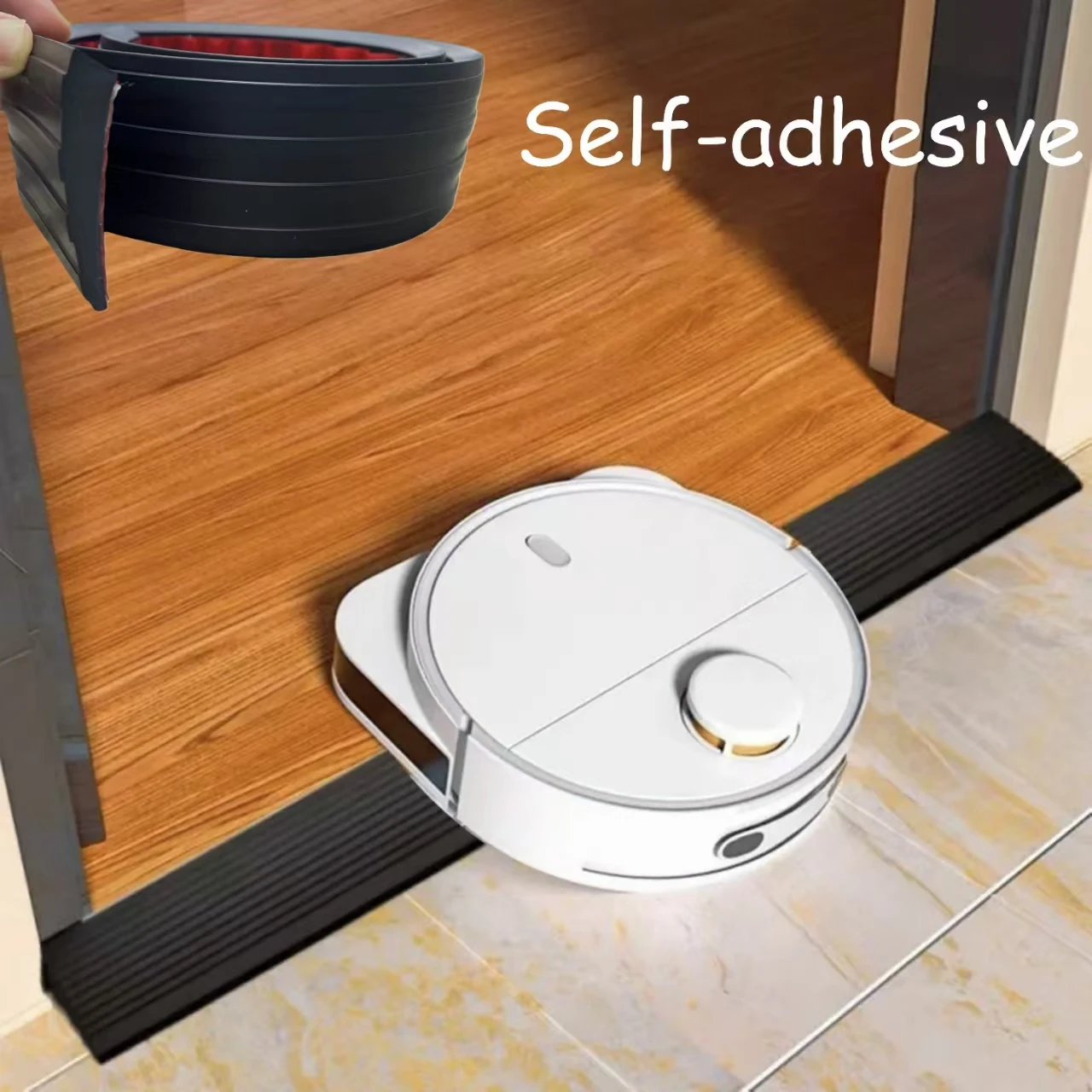 

1 шт., 1 м/39,37 дюйма, универсальный коврик для рампы, дверной порог, самоклеящаяся, прочная, нескользящая, подходит для роботов-пылесосов, домашний Acc