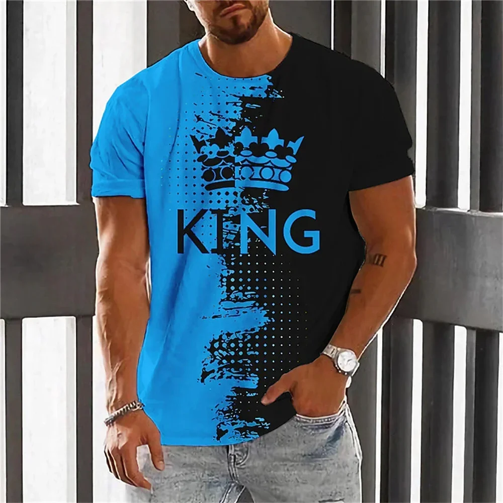 New Summer Men's 3D Printed T-shirt Fashion Fitness Pack Lightweight Breathable Fast Drying Oversized Round Neck Top