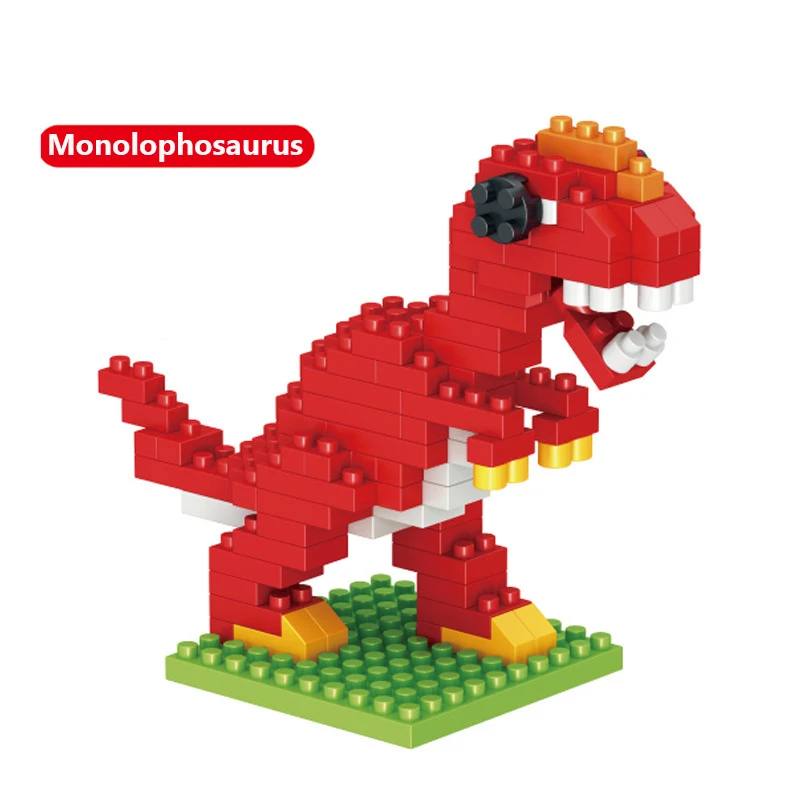 Mini Diamond Building Blocks Dinosaur Animal Model Tyrannosaurus Rex Triceratops Miniature Assembled Toys Kids Educational Gifts